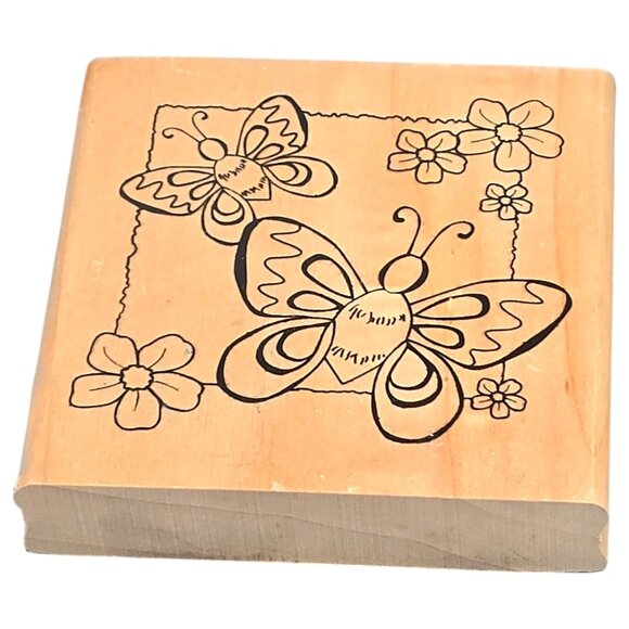 Vtg Wooden Rubber Stamp Lot of 60 Mixed Crafts Floral Sentiments & Decorative - Picture 9 of 16